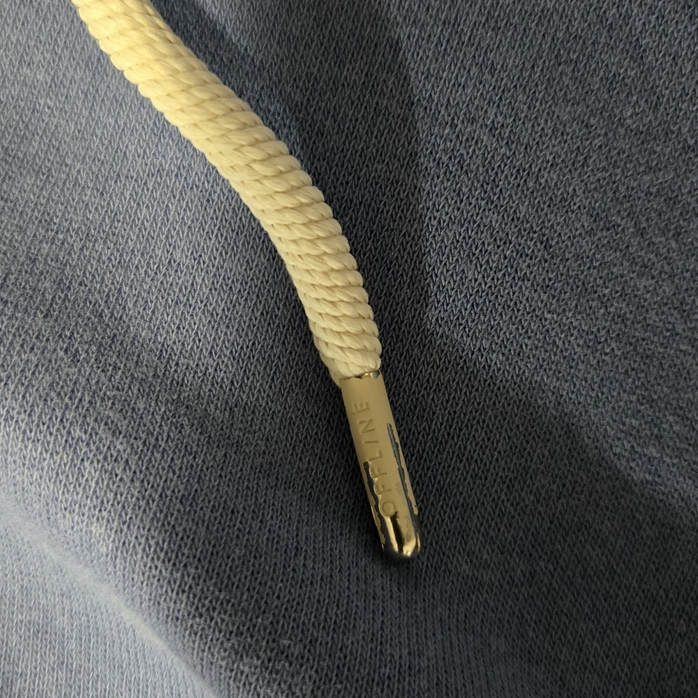 aerie Washed Denim-Blue Cropped Hoodie - Picture 10 of 10
